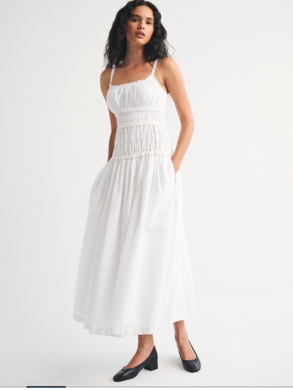 Abercrombie & Fitch White Smocked Maxi Dress - Picture 5 of 7